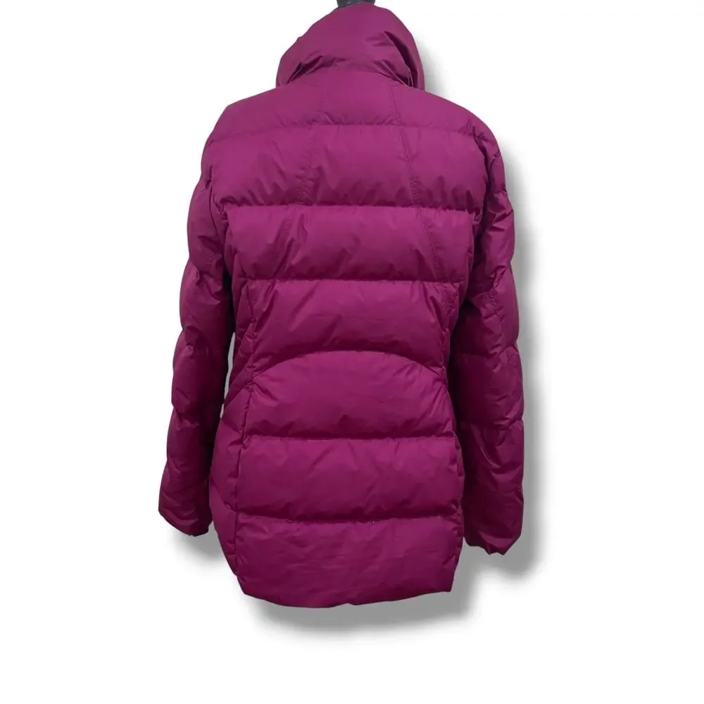 Athleta Fuschia Puffer Feather Down Coat Downtown Jacket Coat Size L 599479
